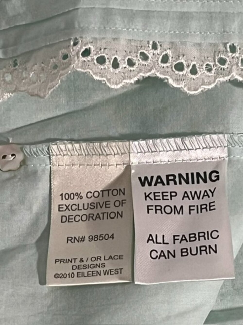 EILEEN WEST Light Mint Green Nightgown With Robe Set Size S NWOT - Picture 15 of 16